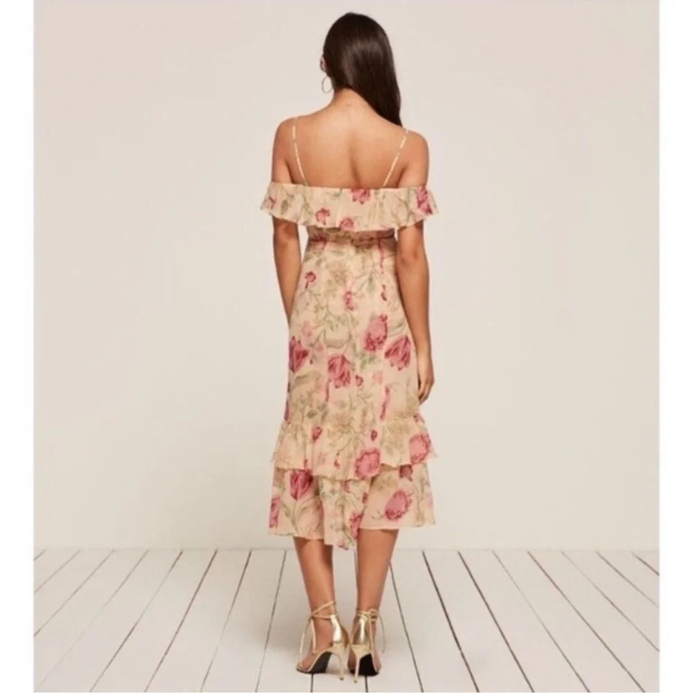 Reformation Odessa off the shoulder Dress "Botany" Floral 2 - Picture 14 of 15